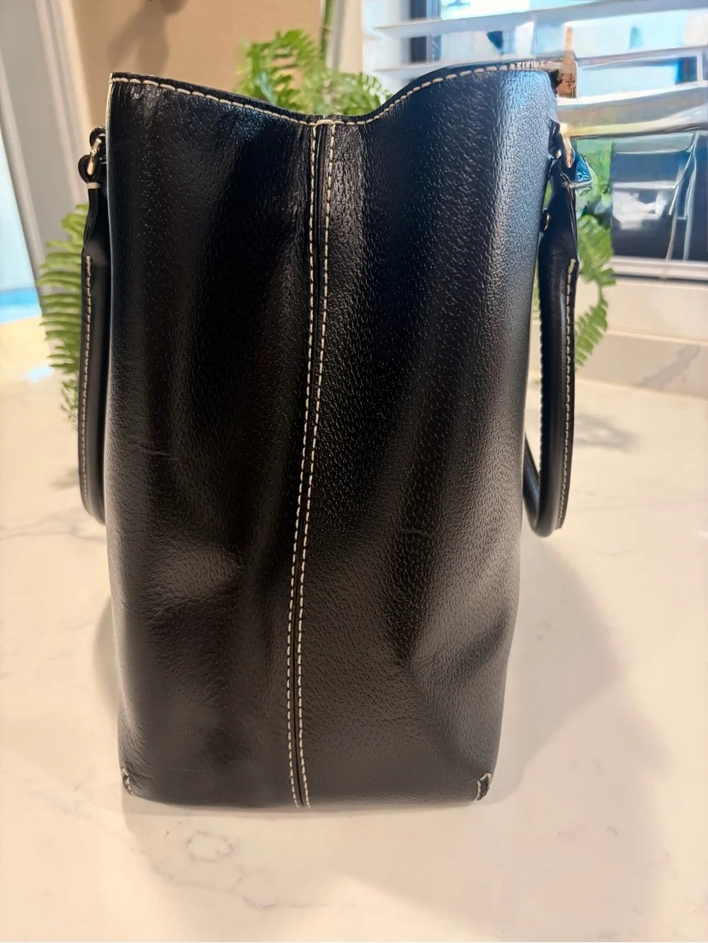 Kate Spade Wellesley Fallon Large Black Leather Tote WKRU1433 Polka Dot